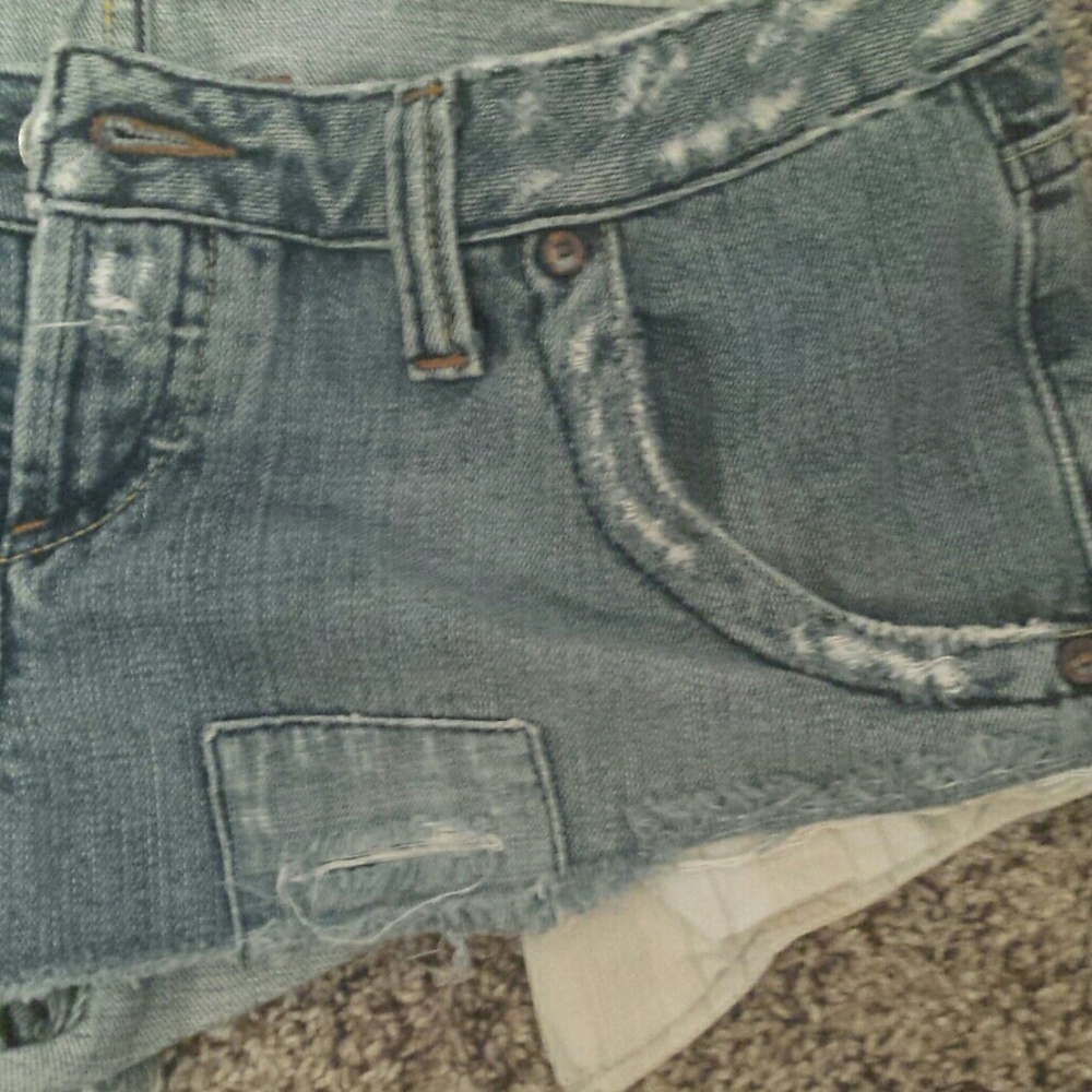 Guess Y2k Short Distressed Button Up Jean Shorts - image 4